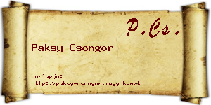 Paksy Csongor névjegykártya